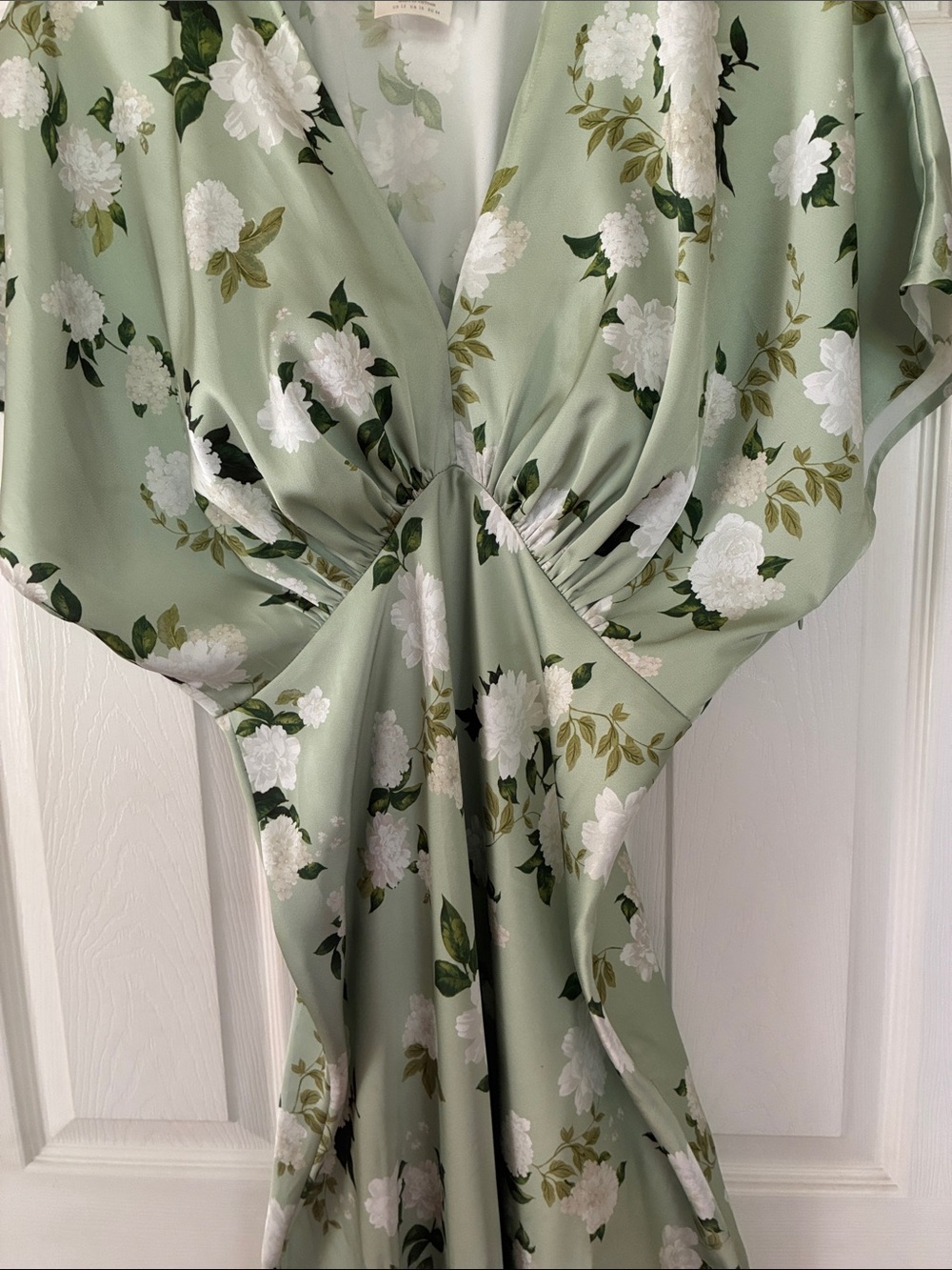 Anthropology BHLDN Leila dress Deep V Green floral maxi - Picture 5 of 7